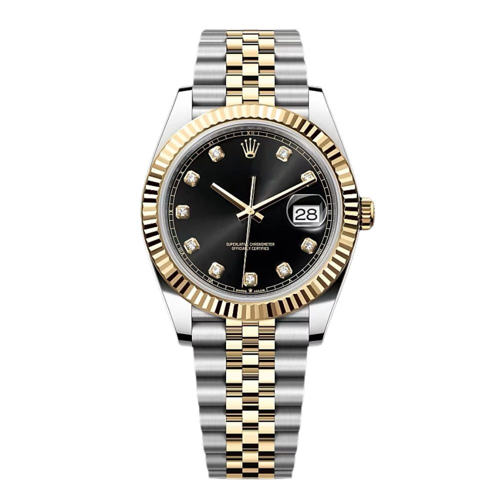 Datejust Black Diamond Dial Gold & Steel 41mm
