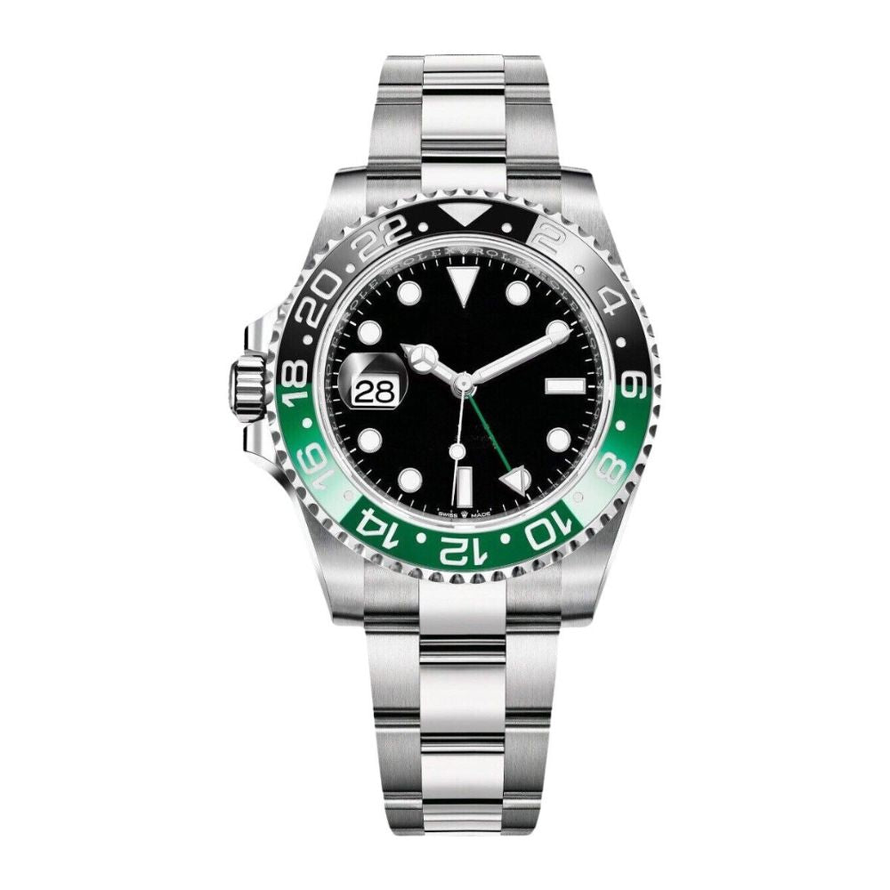 GMT-Master II Silver Black Green 116710LN